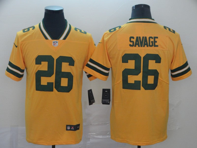 Men's Green Bay Packers Darnell Savage #26 Yellow Inverted Legend Jersey1 football jersey product view 1