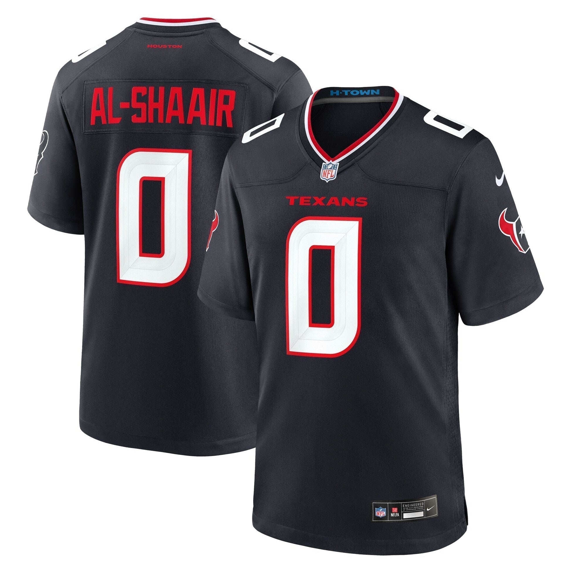 Azeez Al-Shaair Houston Texans Team Game Jersey - Navy football jersey product view 1