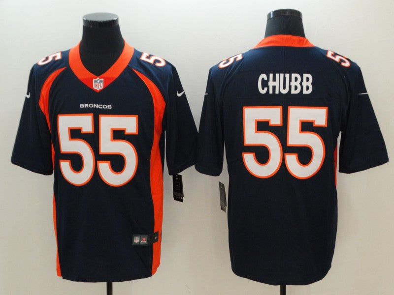 Men's Denver Broncos Bradley Chubb Navy Game Jersey football jersey product view 1