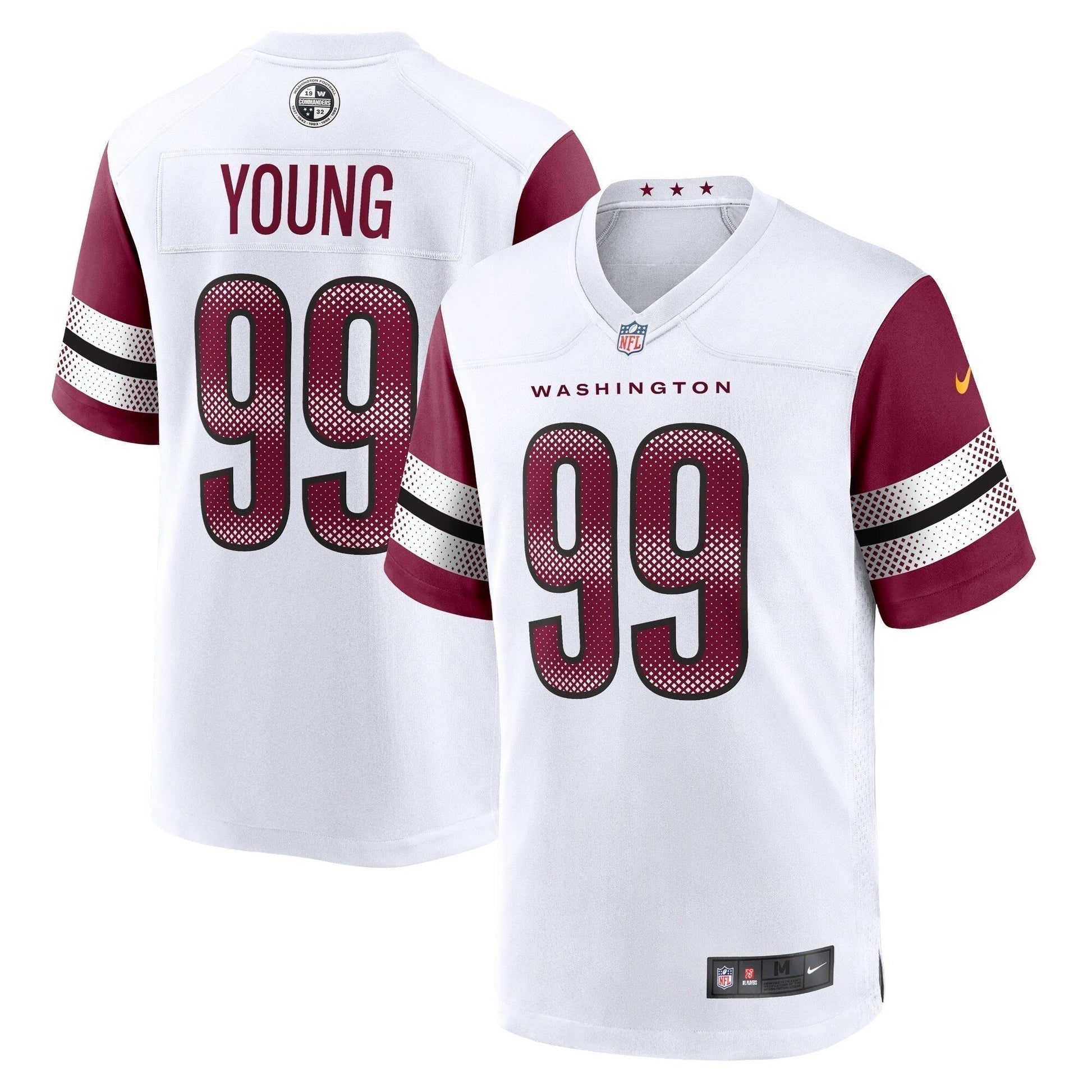 Chase Young Washington Commanders Game Jersey - White football jersey product view 1