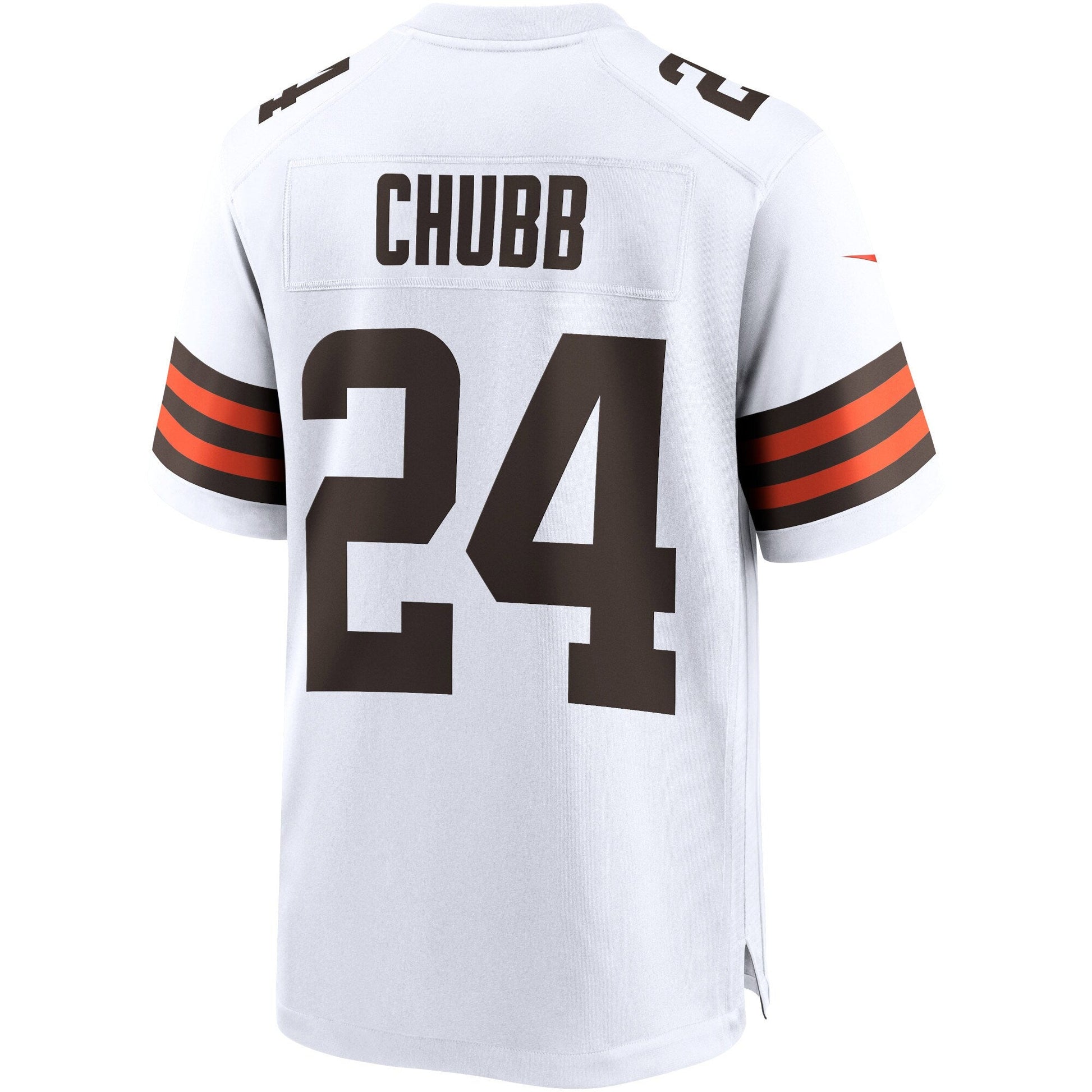 Nick Chubb Cleveland Browns Game Jersey - White football jersey product view 3