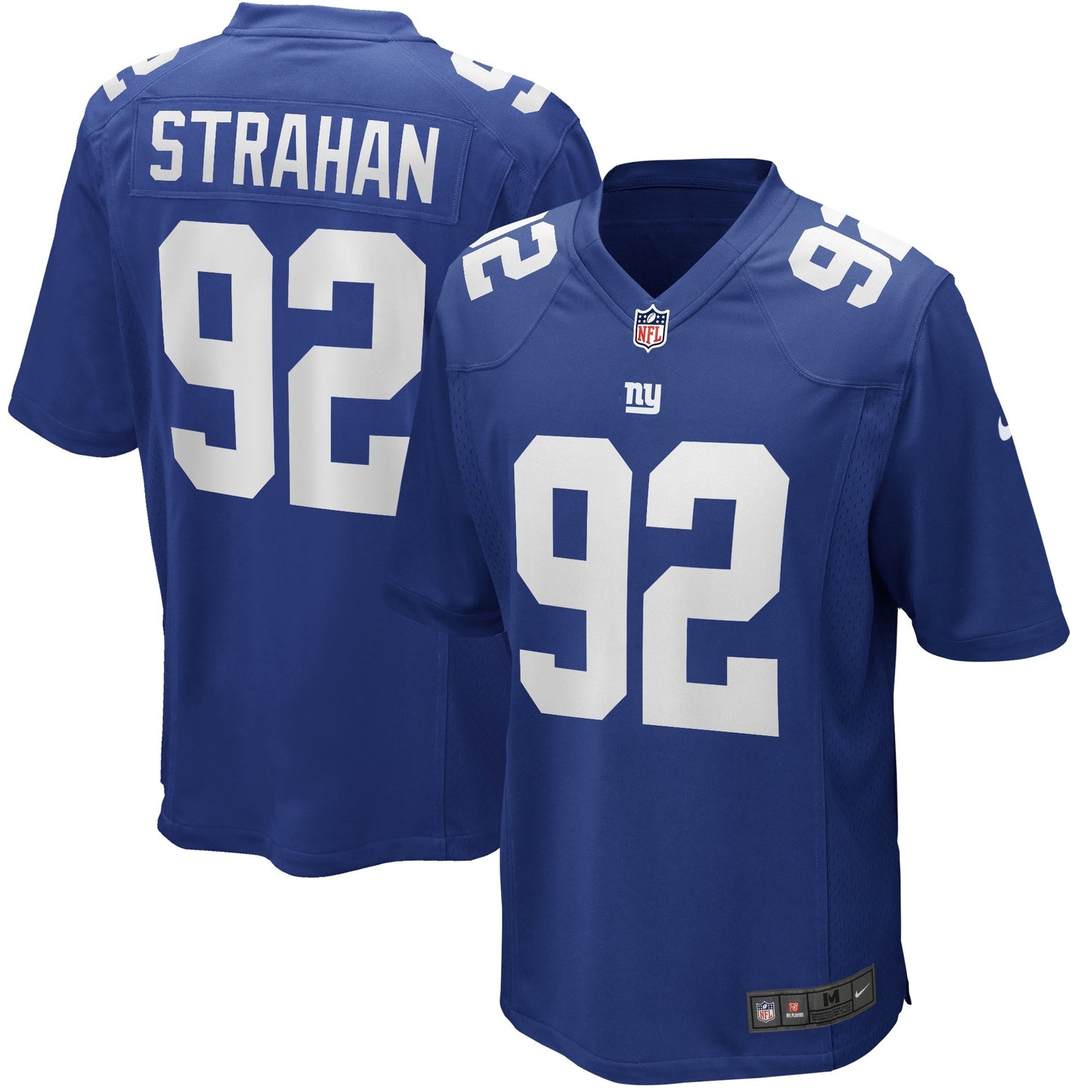 Michael Strahan New York Giants Game Retired Jersey - Royal football jersey product view 1