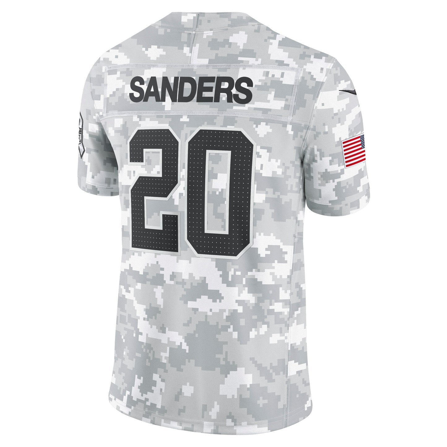 Barry Sanders Detroit Lions 2024 Salute to Service Retired Limited Jersey - Arctic Camo football jersey product view 3