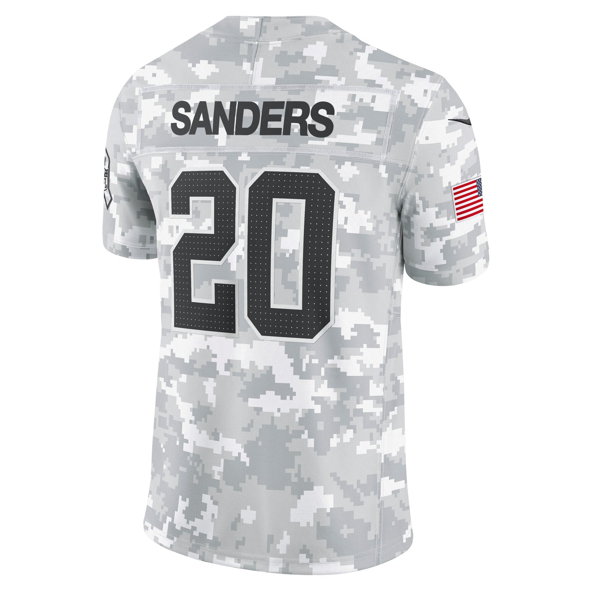 Barry Sanders Detroit Lions 2024 Salute to Service Retired Limited Jersey - Arctic Camo football jersey product view 3