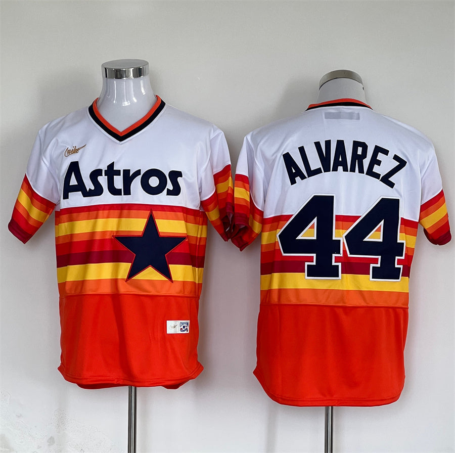 Men's Houston Astros Yordan Alvarez #44 White Home Cooperstown Collection Player Jersey1 baseball jersey product view 1