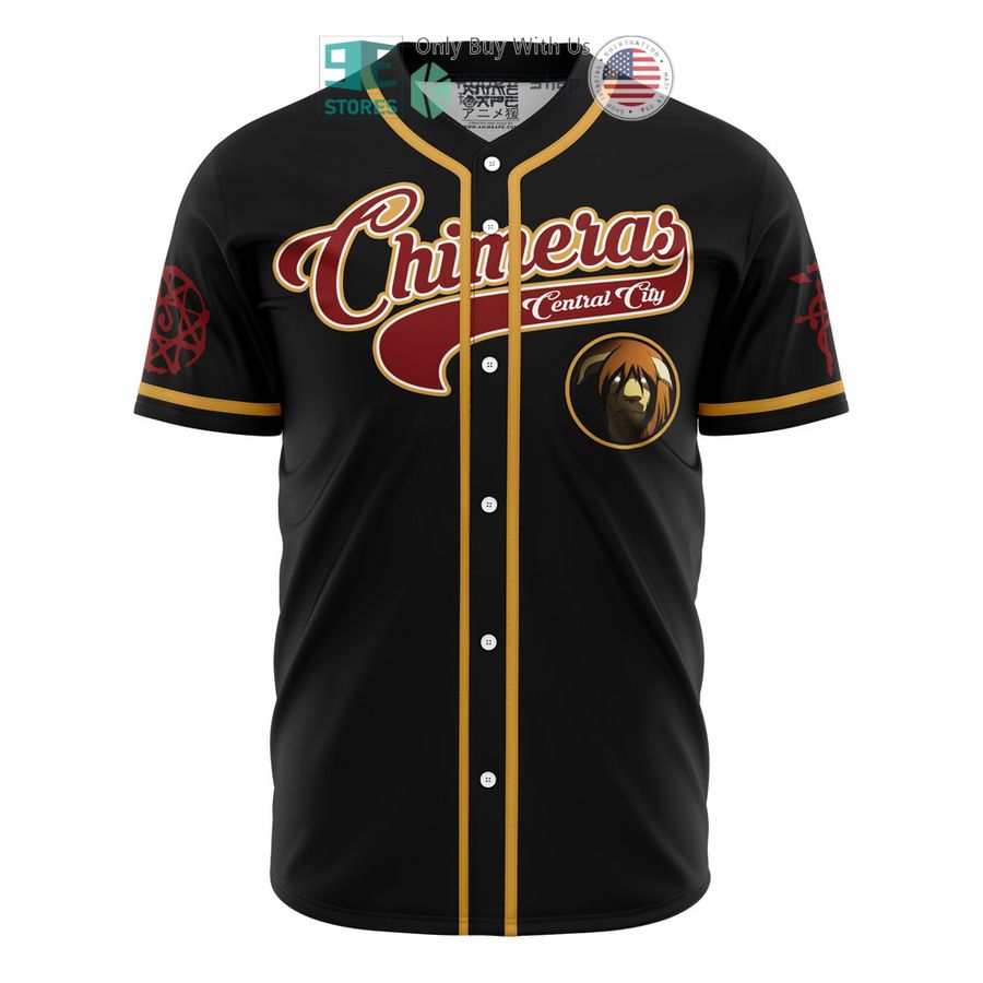 BEST Central City Chimeras Full Metal Alchemist Baseball Jersey Unisex T-shirt, Sweatshirt, Hoodie, Long Sleeve Tee - T-Shirt, Sweatshirt, Hoodie