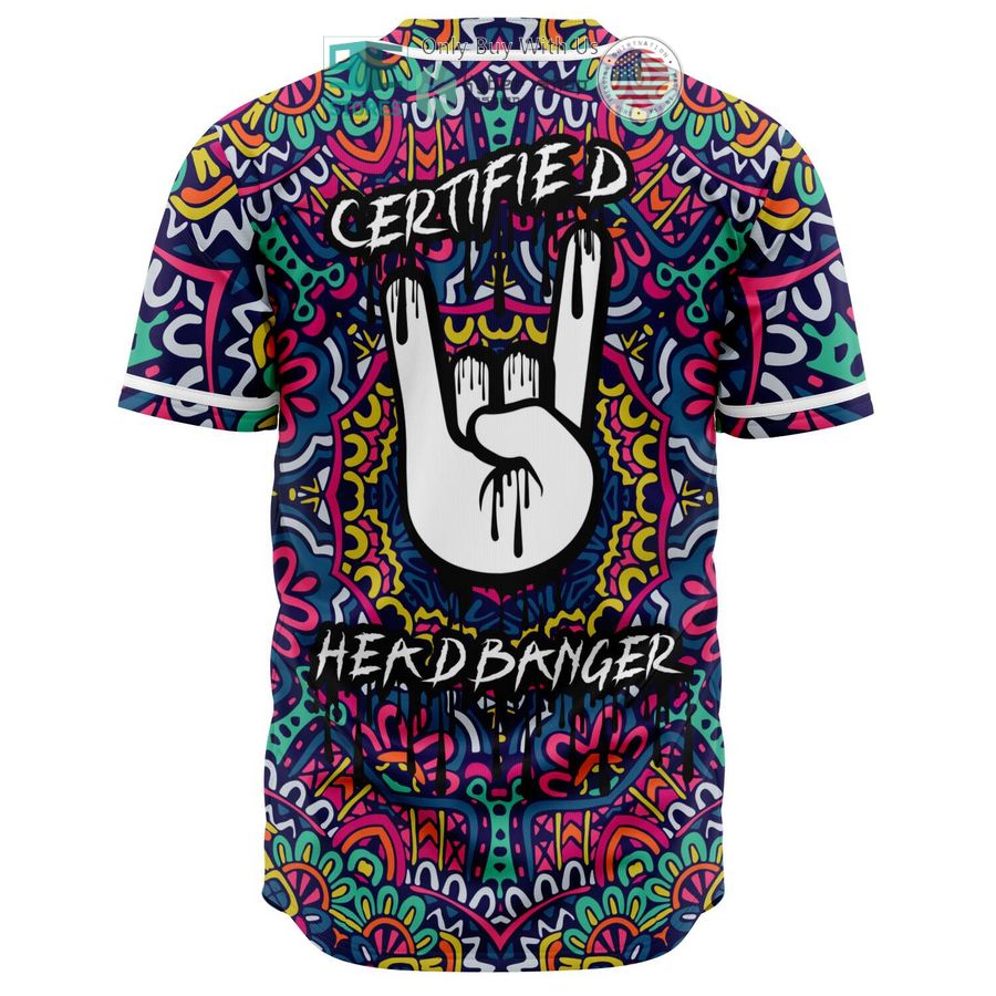 BEST Certified Headbanger Rock handsign trippy Baseball Jersey Unisex T-shirt, Sweatshirt, Hoodie, Long Sleeve Tee - T-Shirt, Sweatshirt, Hoodie