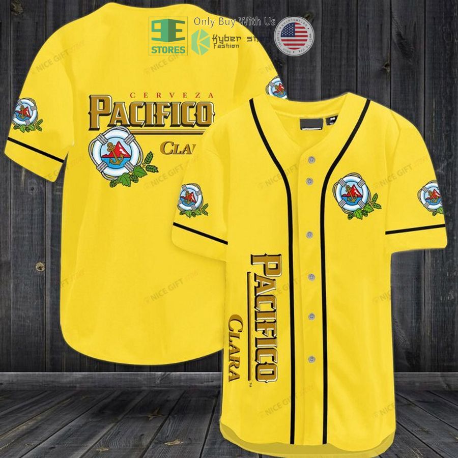 BEST Cerveza Pacifico Clara yellow Baseball Jersey Unisex T-shirt, Sweatshirt, Hoodie, Long Sleeve Tee - T-Shirt, Sweatshirt, Hoodie