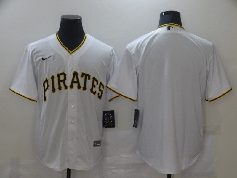 Men's Pittsburgh Pirates White Home Blank Replica Jersey baseball jersey product view 1