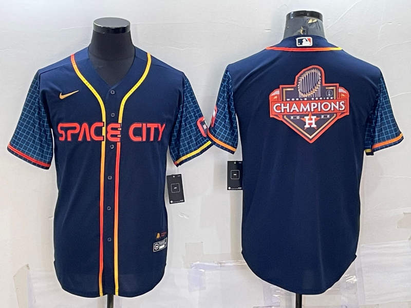 Men's Houston Astros Navy 2022 City Connect Replica Jersey1 baseball jersey product view 1