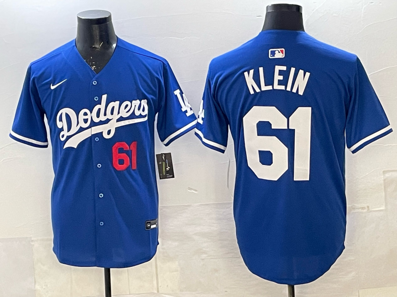 Men's Los Angeles Dodgers Clay Klein #61 Royal Alternate 2 Replica Player Jersey baseball jersey product view 1