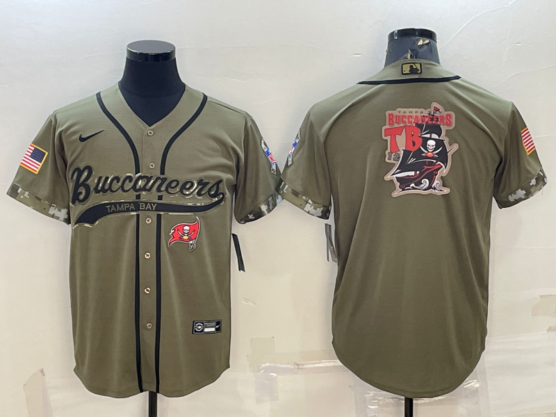 Men's Tampa Bay Buccaneers Olive 2022 Salute To Service Retired Player Limited Jersey football jersey product view 1