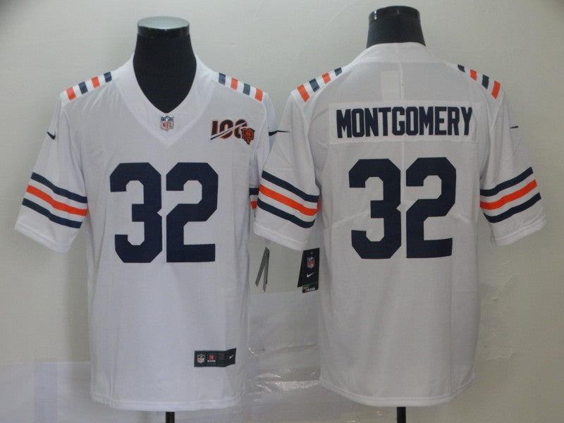 Men's Chicago Bears David Montgomery #32 White Game Jersey1 football jersey product view 1