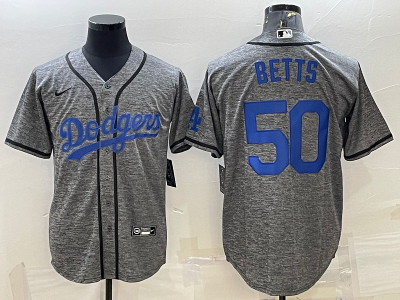 Men's Los Angeles Dodgers Mookie Betts Gray Alternate Replica Player Name Jersey1 baseball jersey product view 1
