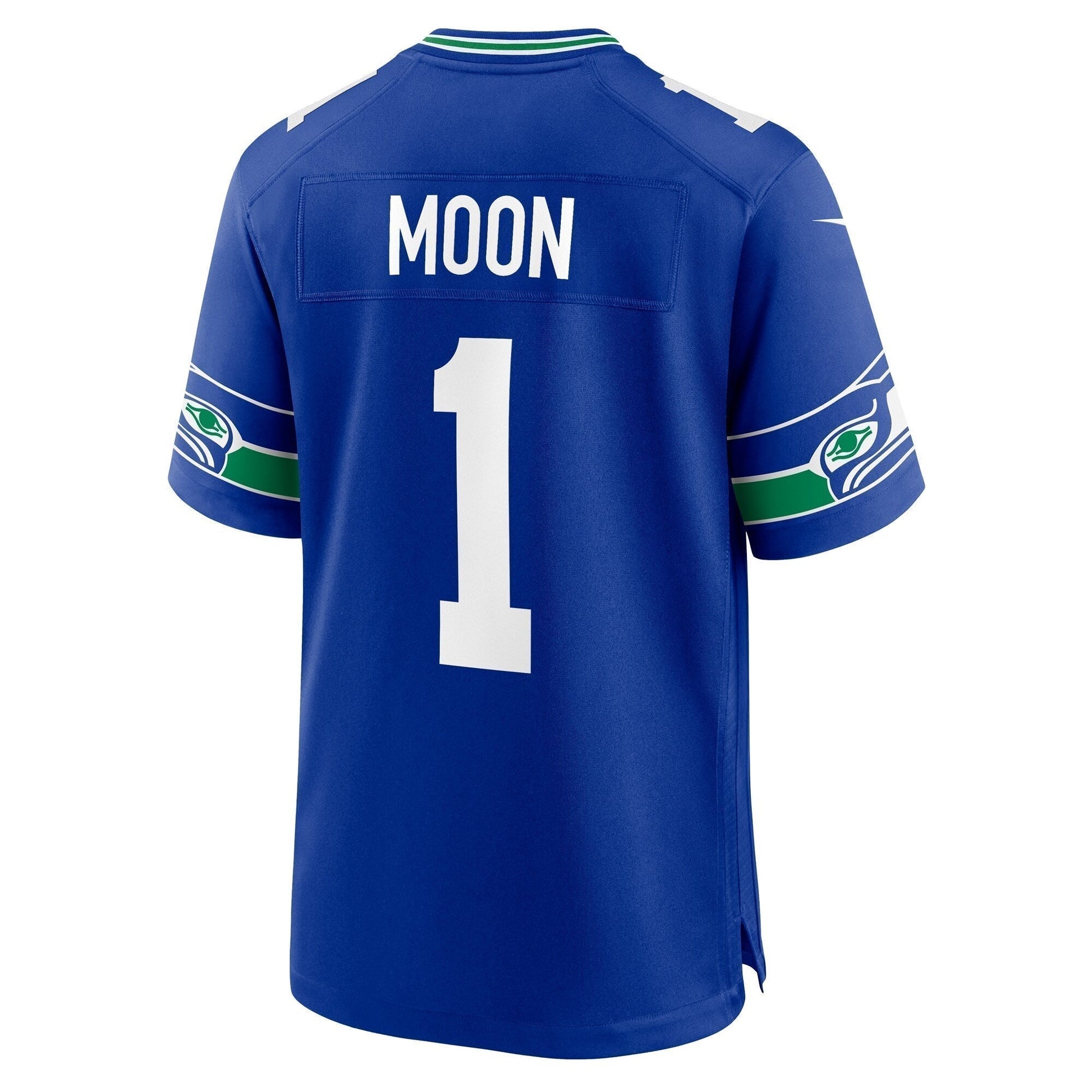 Warren Moon Seattle Seahawks Throwback Retired Game Jersey - Royal football jersey product view 3