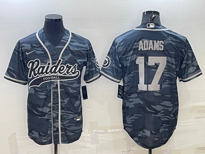Men's Las Vegas Raiders Davante Adams #17 Grey Camouflage Game Jersey1 Joint Edition football jersey product view 1