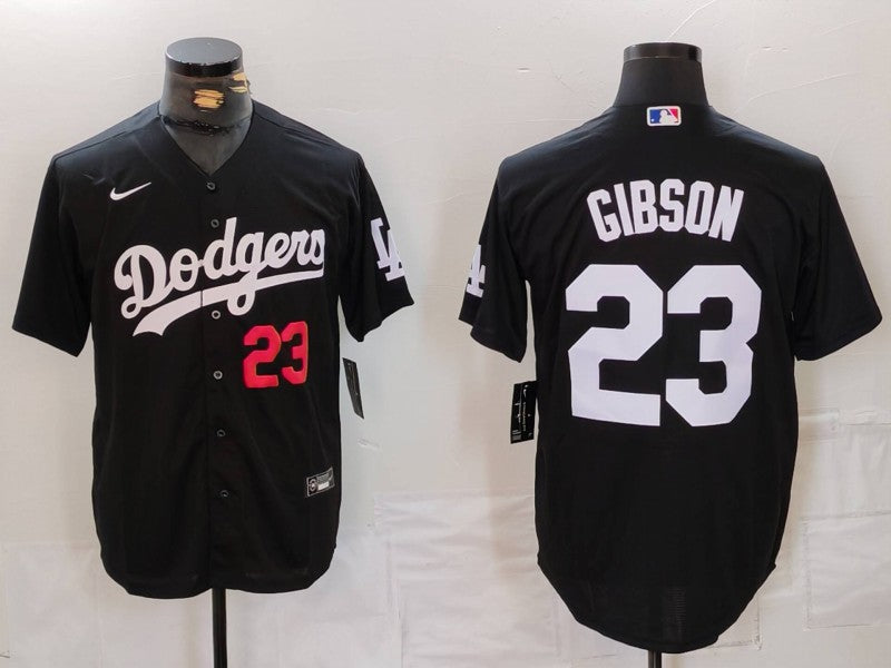 Men's Los Angeles Dodgers Kirk Gibson #23 Black Limited Player Jersey baseball jersey product view 1