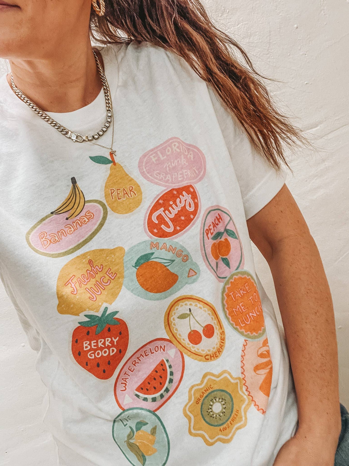 Fruit Stickers Graphic Tee | Summer Tee Unisex T-shirt, Sweatshirt, Hoodie, Long Sleeve Tee - T-Shirt, Sweatshirt, Hoodie