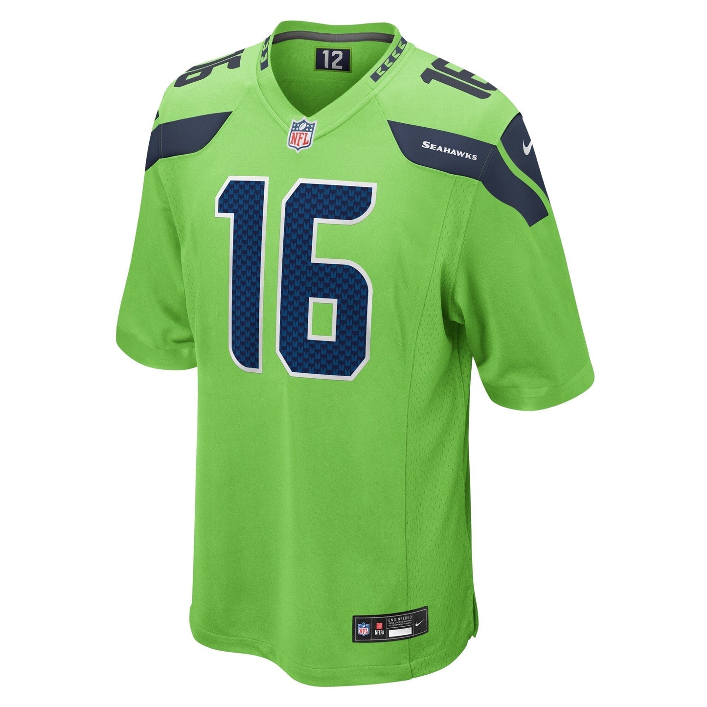 Tyler Lockett Seattle Seahawks Game Jersey - Neon Green football jersey product view 2