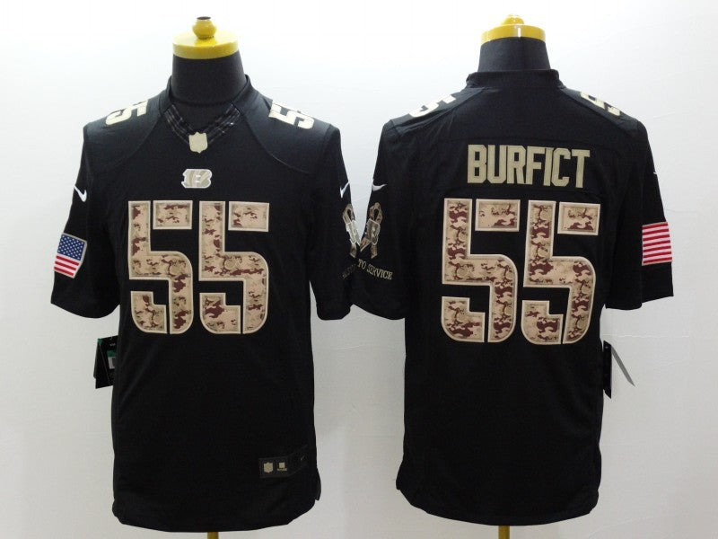Men's Cincinnati Bengals Vontaze Burfict #55 Black Game Player Jersey1 football jersey product view 1
