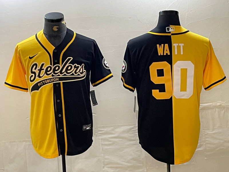 Men's Pittsburgh Steelers T.J. Watt Yellow/Black Game Jersey Joint Edition football jersey product view 1