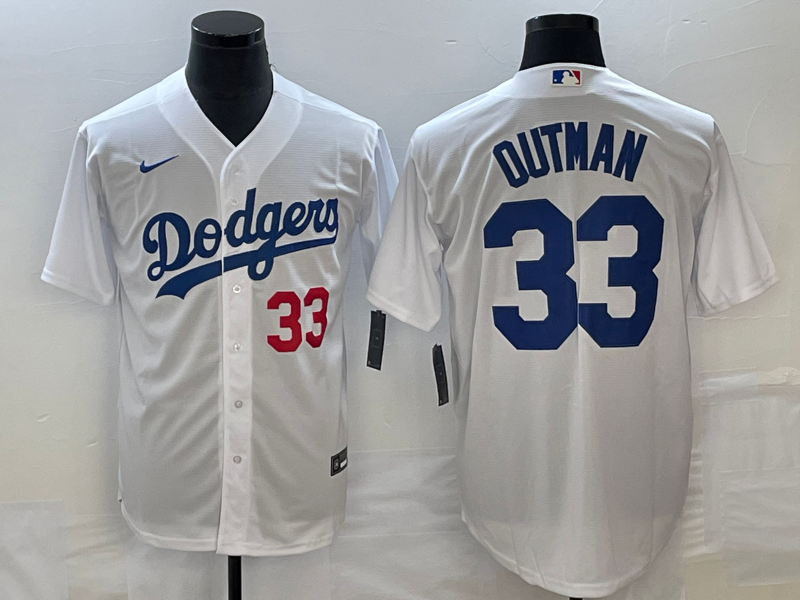 Men's Los Angeles Dodgers James Outman White Home Replica Player Jersey baseball jersey product view 1