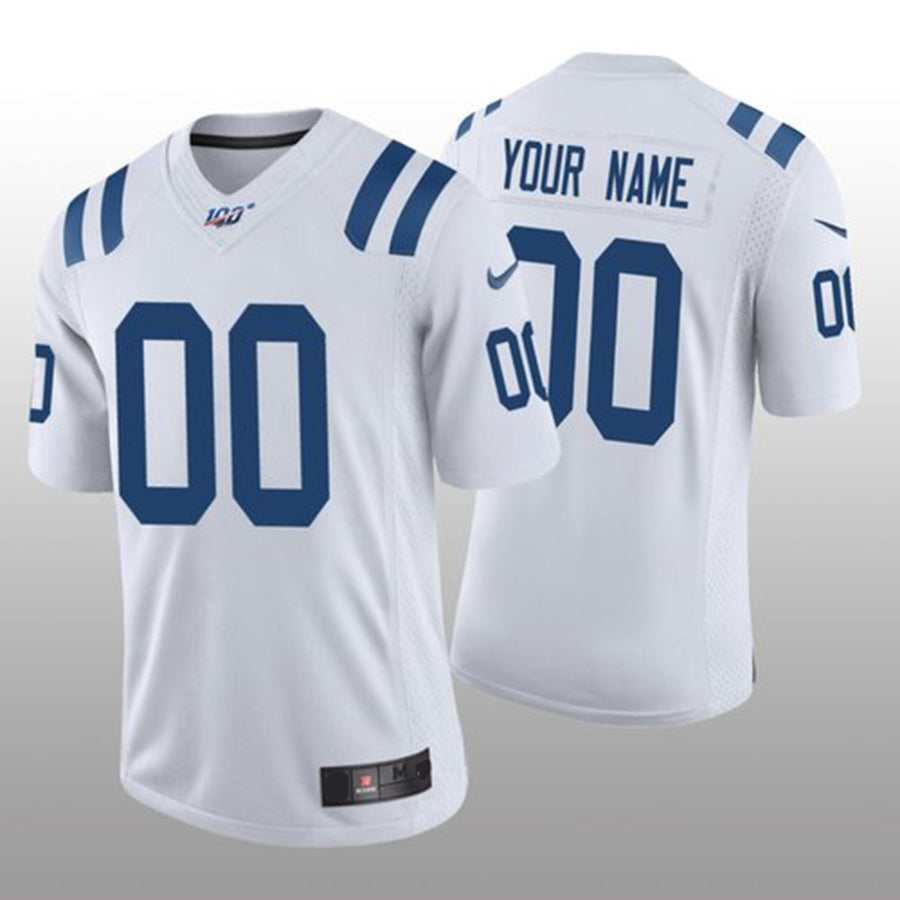 Custom1 Indianapolis Colts White Vapor Limited 100th Season Jersey1 Stitched American Football Jerseys football jersey product view 1