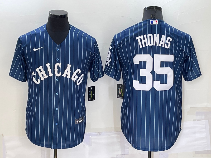 Men's Chicago White Sox Frank Thomas #35 Blue Replica Baseball Jersey1 baseball jersey product view 1