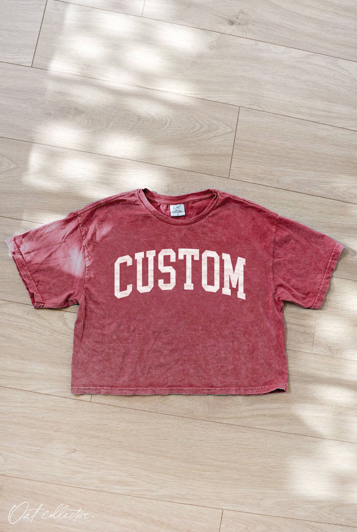 Custom Cropped Mineral Washed Graphic Top Unisex T-shirt, Sweatshirt, Hoodie, Long Sleeve Tee - T-Shirt, Sweatshirt, Hoodie