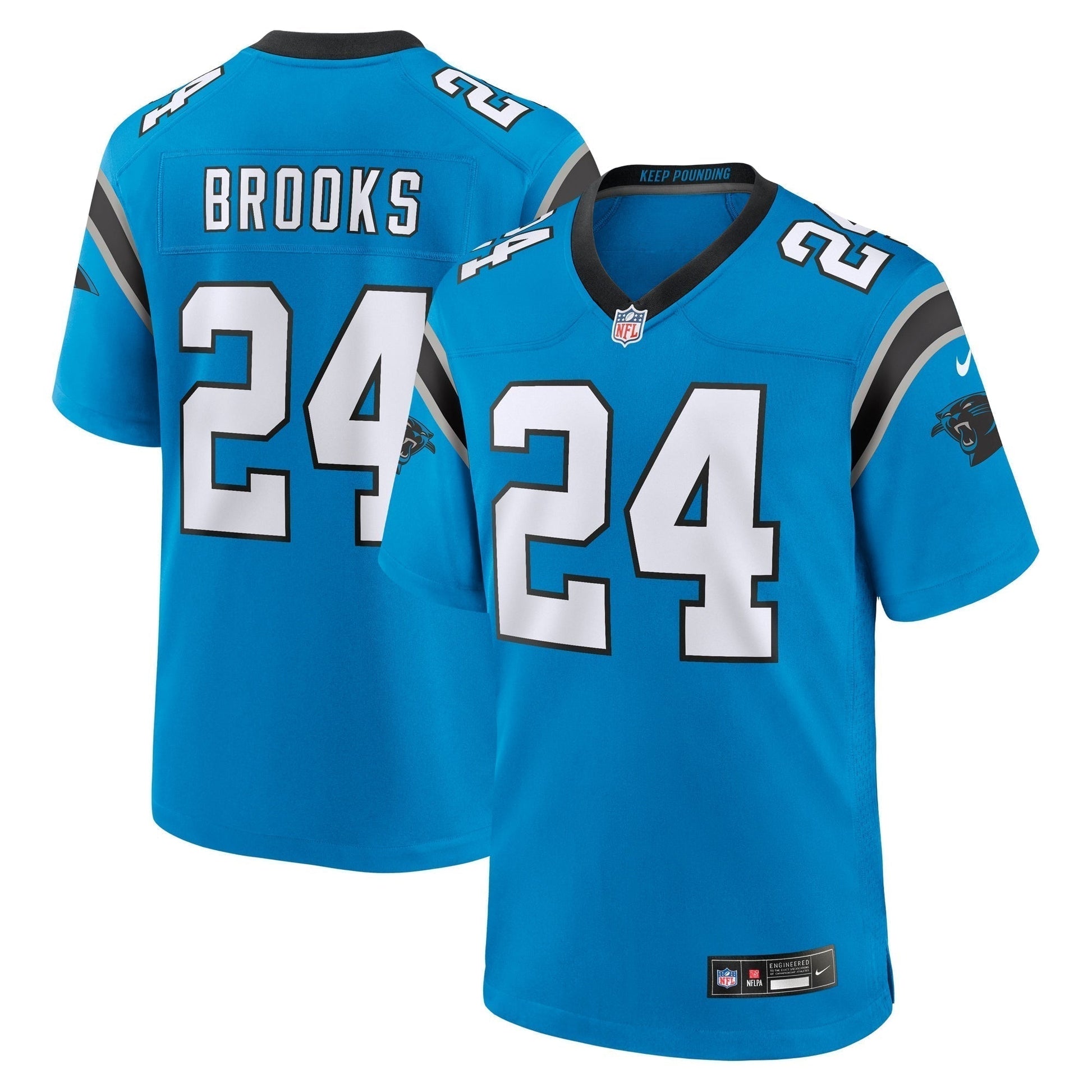 Jonathon Brooks Carolina Panthers 2024 NFL Draft Alternate Game Jersey - Blue football jersey product view 1