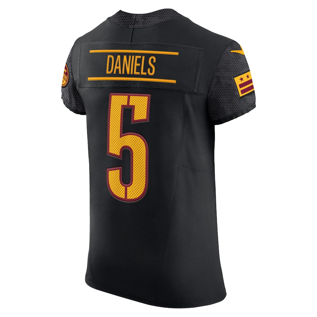 W.Commanders #5 Jayden Daniels Black Alternate Vapor F.U.S.E. Elite Jersey football jersey product view 1