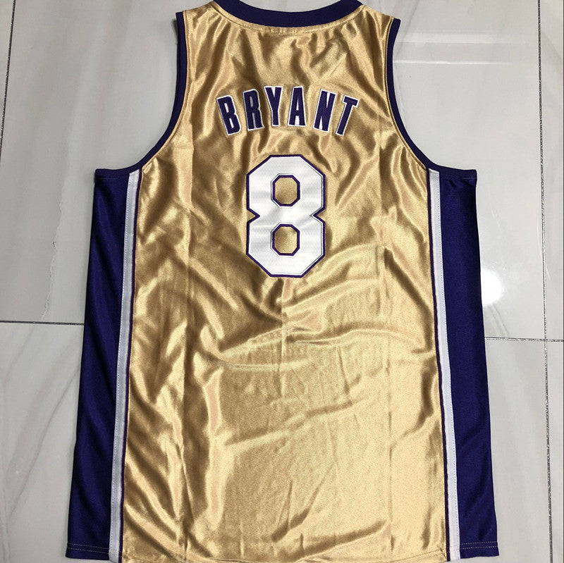 Kobe Bryant 2020 Hall of Fame Gold Fully Embroidered 8# Jersey basketball jersey product view 2