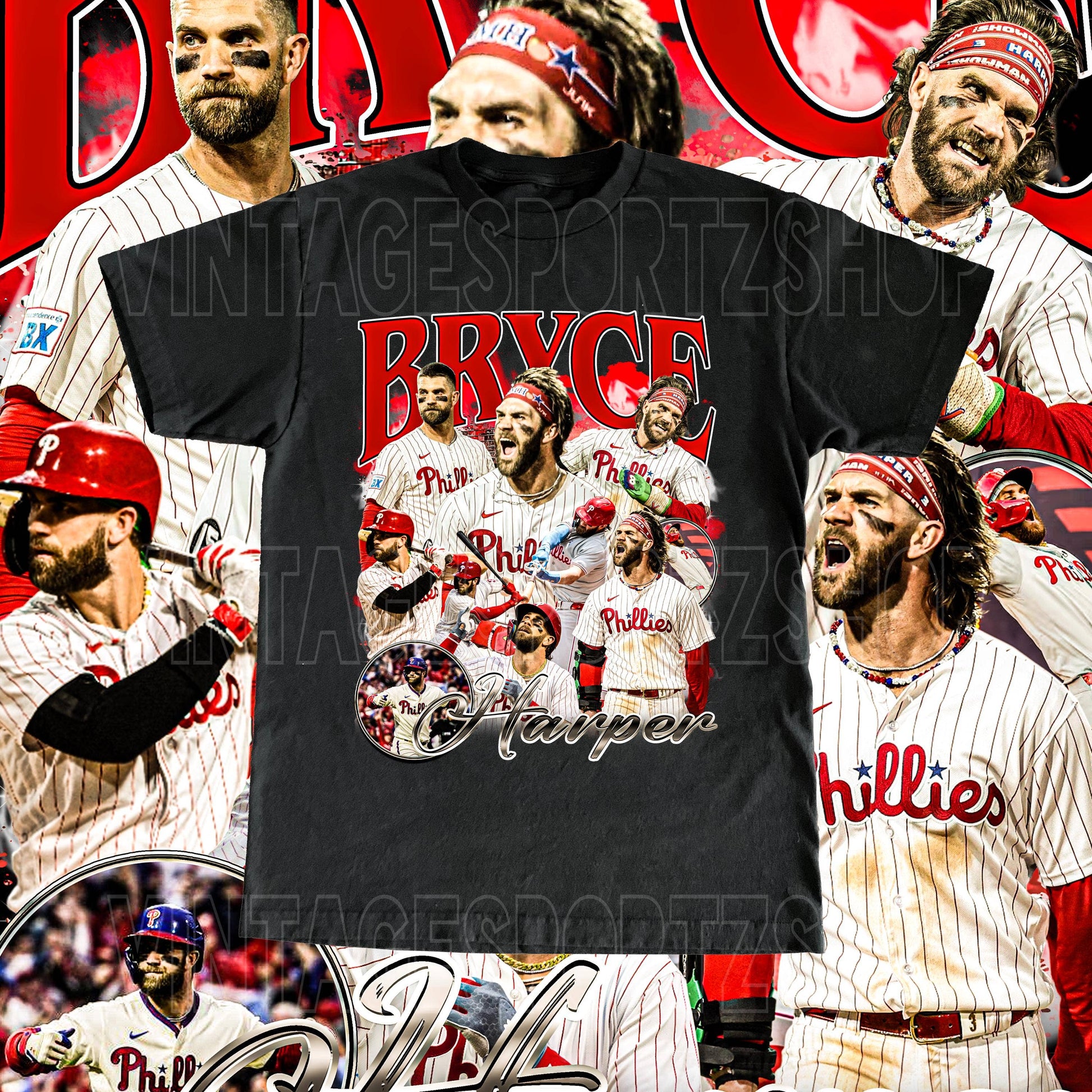 Bryce Harper Vintage Tee - Baseball Gift For Fans Unisex T-shirt, Sweatshirt, Hoodie, Long Sleeve Tee - T-Shirt, Sweatshirt, Hoodie