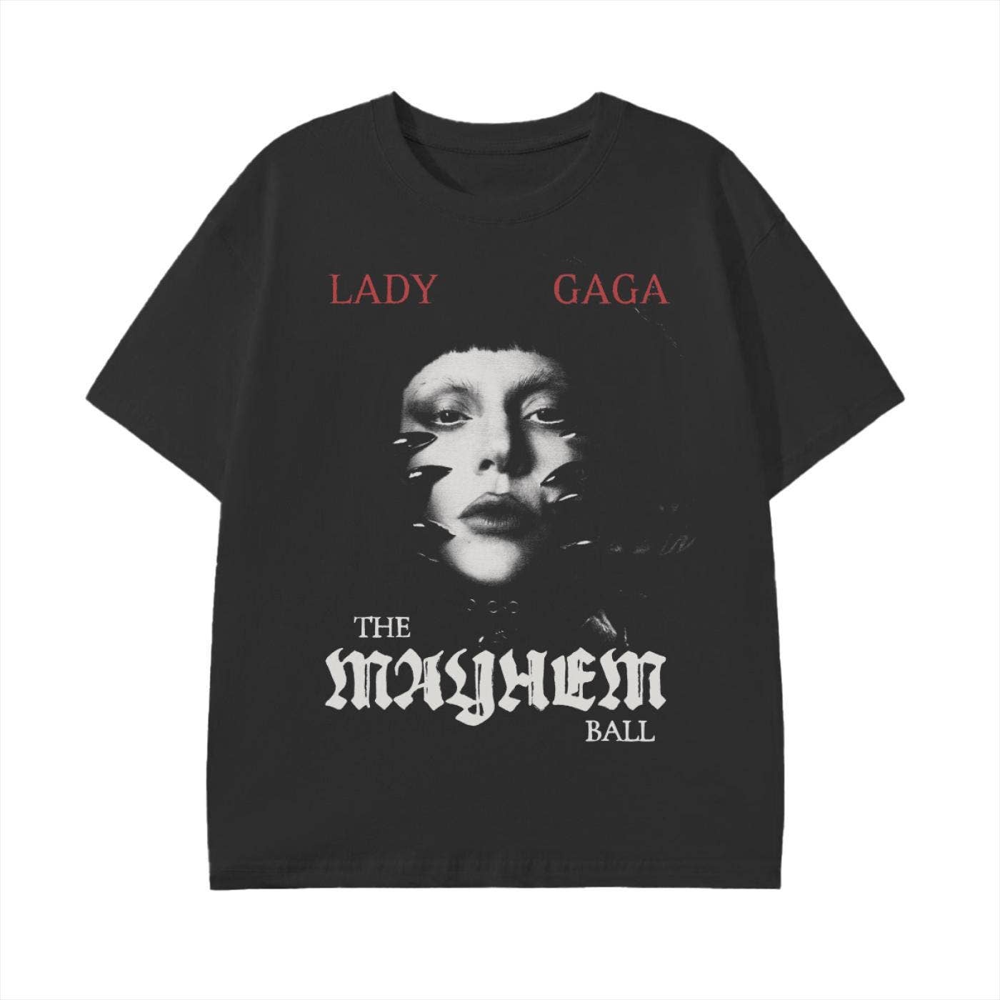 Lady Gaga Mayhem Ball Tour T-Shirt 180 Gsm Unisex T-shirt, Sweatshirt, Hoodie, Long Sleeve Tee - T-Shirt, Sweatshirt, Hoodie