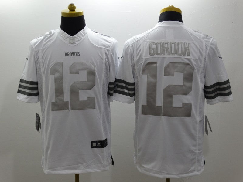 Men's Cleveland Browns Josh Gordon #12 White Game Jersey1 football jersey product view 1