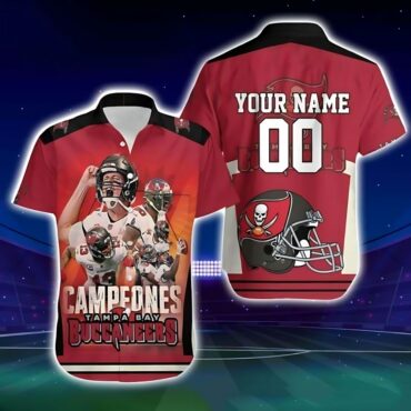 Champions Tampa Bay Buccaneers Commemorative Hawaiian Shirt Unisex T-shirt, Sweatshirt, Hoodie, Long Sleeve Tee - T-Shirt, Sweatshirt, Hoodie