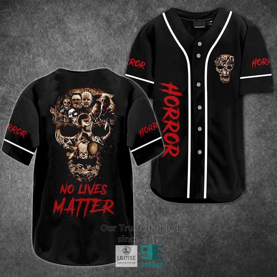 Characters face skull No lives matter Horror Movie Baseball Jersey Unisex T-shirt, Sweatshirt, Hoodie, Long Sleeve Tee - T-Shirt, Sweatshirt, Hoodie