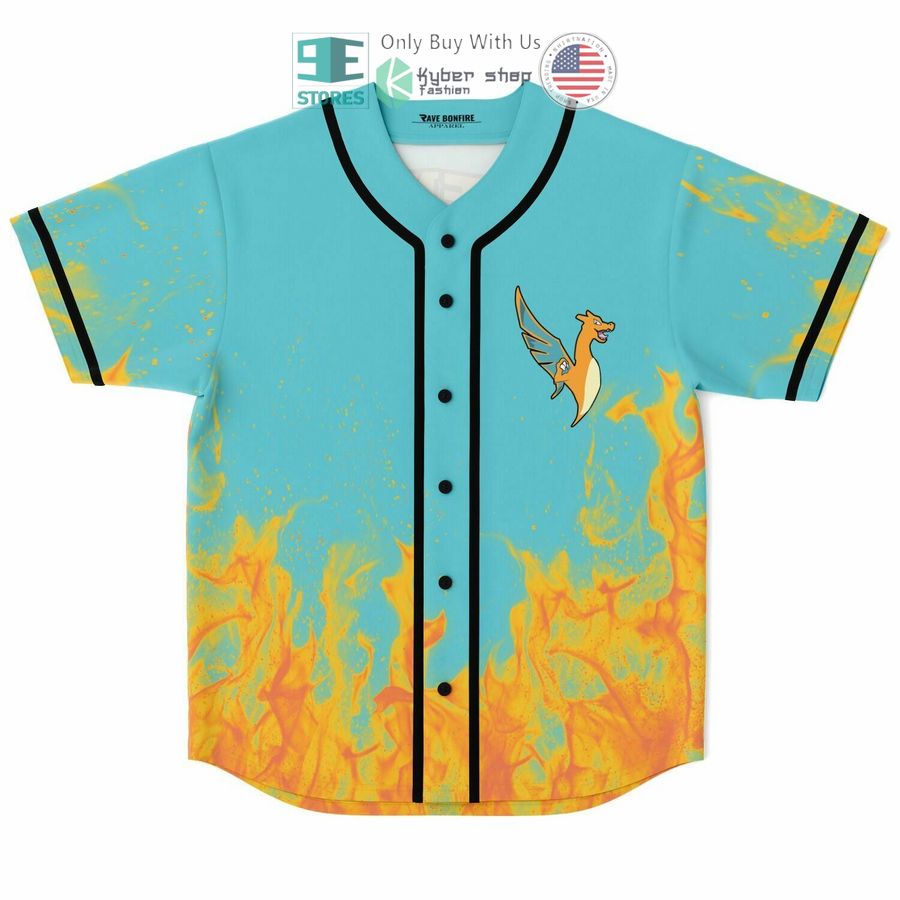 BEST Charizard Illenium fire blue Baseball Jersey Unisex T-shirt, Sweatshirt, Hoodie, Long Sleeve Tee - T-Shirt, Sweatshirt, Hoodie