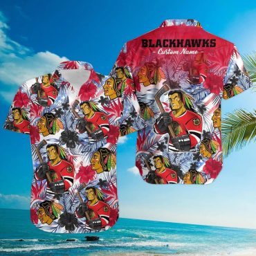 Chicago Blackhawks Warrior Spirit Hawaiian Shirt Unisex T-shirt, Sweatshirt, Hoodie, Long Sleeve Tee - T-Shirt, Sweatshirt, Hoodie
