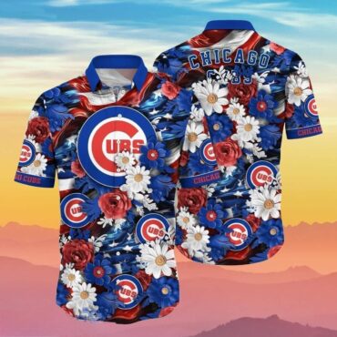 Chicago Cubs Floral Paradise Hawaiian Shirt Unisex T-shirt, Sweatshirt, Hoodie, Long Sleeve Tee - T-Shirt, Sweatshirt, Hoodie