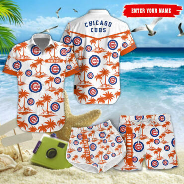 Chicago Cubs Island Breeze Custom Hawaiian Set Unisex T-shirt, Sweatshirt, Hoodie, Long Sleeve Tee - T-Shirt, Sweatshirt, Hoodie