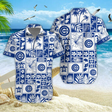 Chicago Cubs Island Patchwork Hawaiian Shirt Unisex T-shirt, Sweatshirt, Hoodie, Long Sleeve Tee - T-Shirt, Sweatshirt, Hoodie