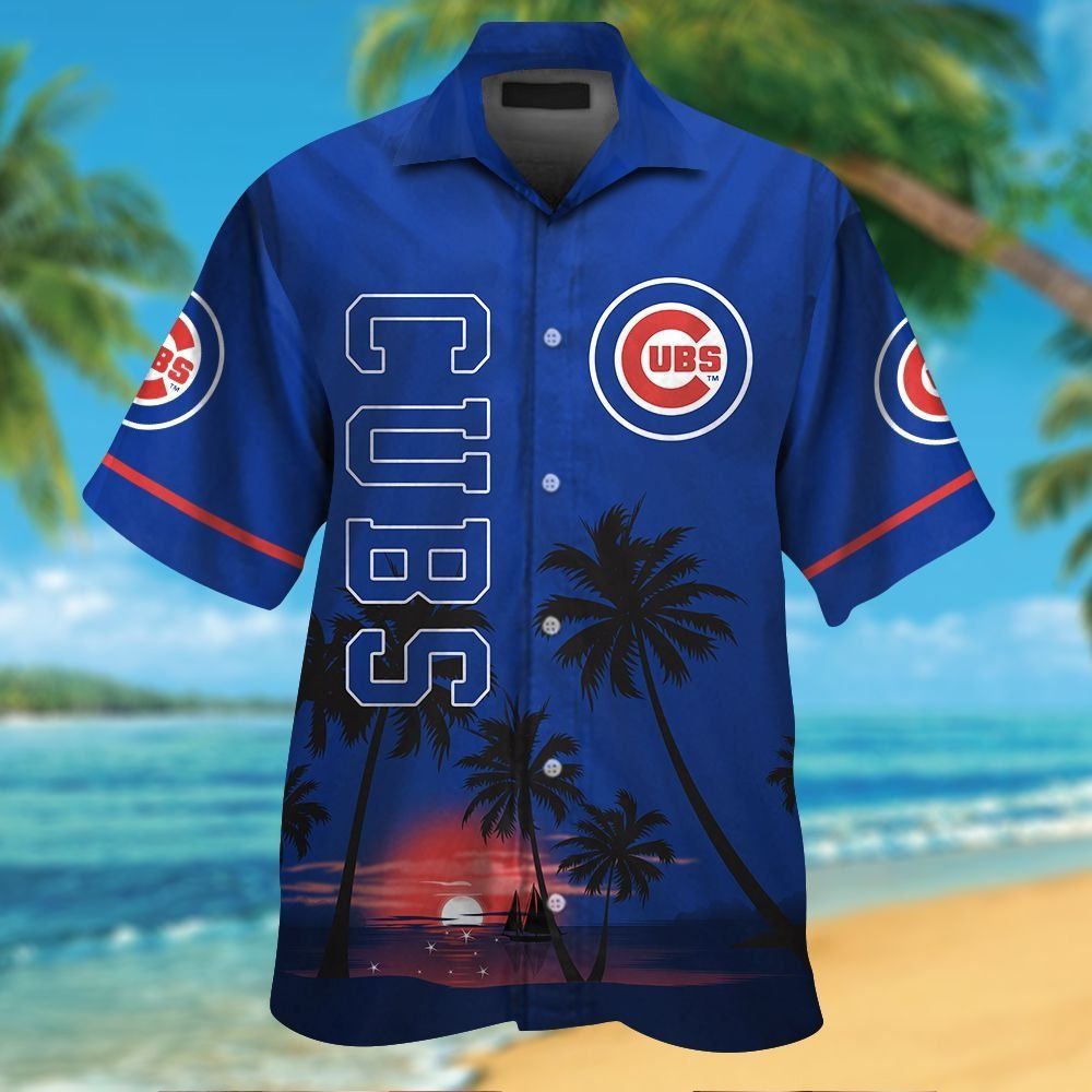 Chicago Cubs Short Sleeve Button Up Tropical Hawaiian Shirt VER02 Unisex T-shirt, Sweatshirt, Hoodie, Long Sleeve Tee - T-Shirt, Sweatshirt, Hoodie