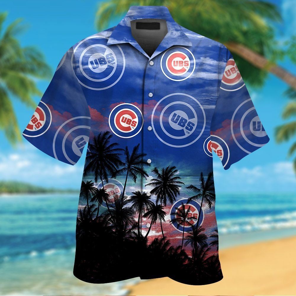 Chicago Cubs Short Sleeve Button Up Tropical Hawaiian Shirt VER03 Unisex T-shirt, Sweatshirt, Hoodie, Long Sleeve Tee - T-Shirt, Sweatshirt, Hoodie