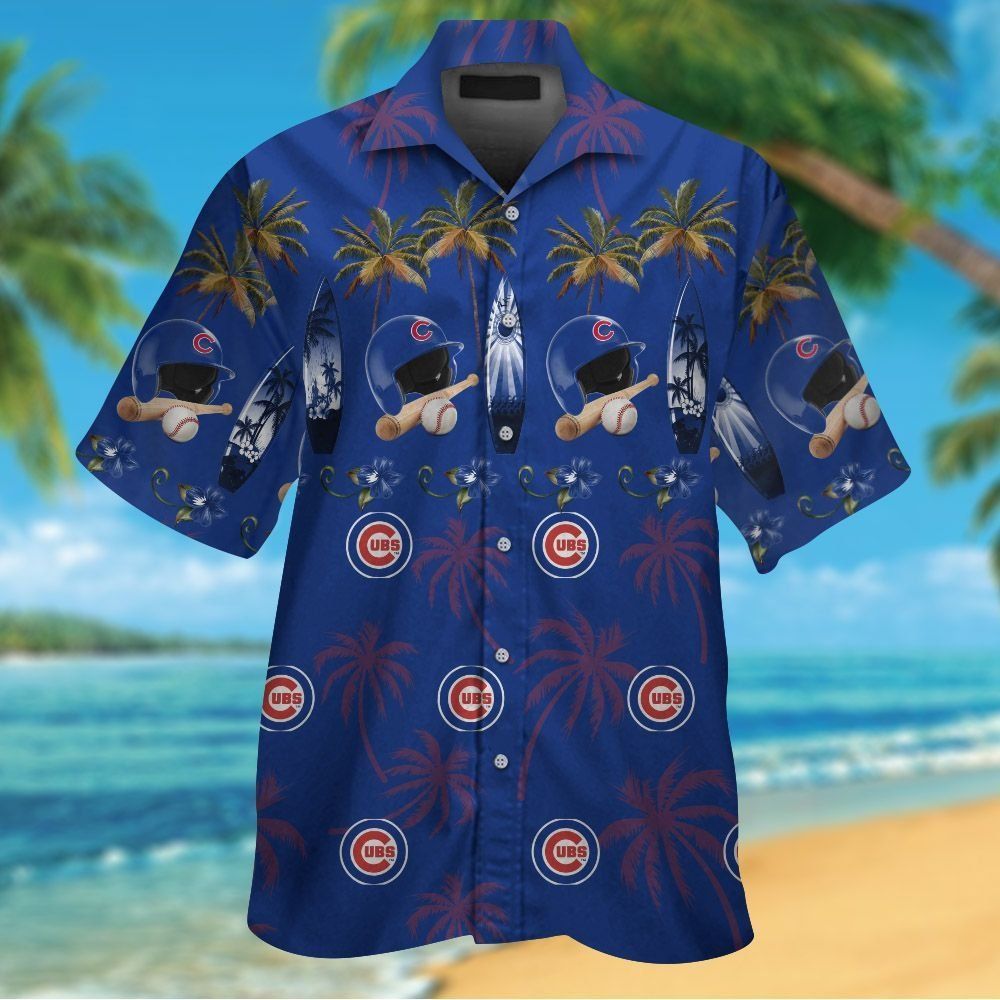 Chicago Cubs Short Sleeve Button Up Tropical Hawaiian Shirt VER04 Unisex T-shirt, Sweatshirt, Hoodie, Long Sleeve Tee - T-Shirt, Sweatshirt, Hoodie