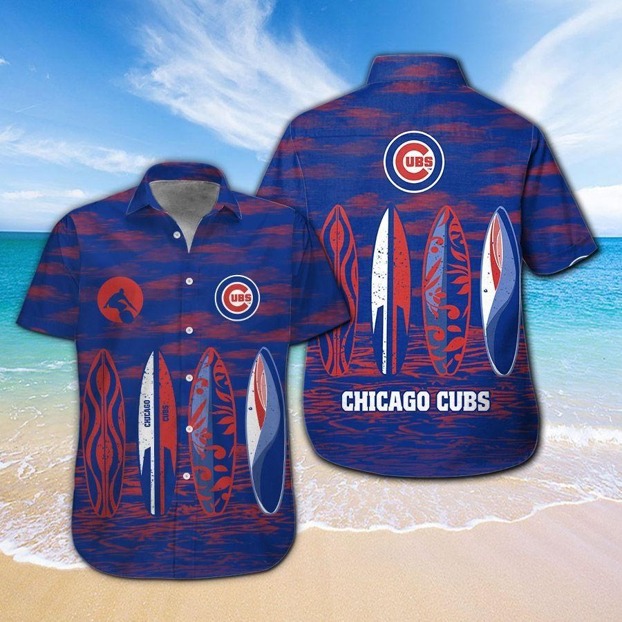 Chicago Cubs Short Sleeve Button Up Tropical Hawaiian Shirt VER06 Unisex T-shirt, Sweatshirt, Hoodie, Long Sleeve Tee - T-Shirt, Sweatshirt, Hoodie