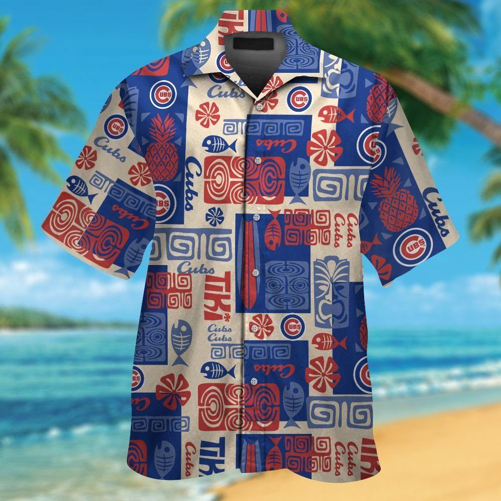 Chicago Cubs Short Sleeve Button Up Tropical Hawaiian Shirt VER08 Unisex T-shirt, Sweatshirt, Hoodie, Long Sleeve Tee - T-Shirt, Sweatshirt, Hoodie