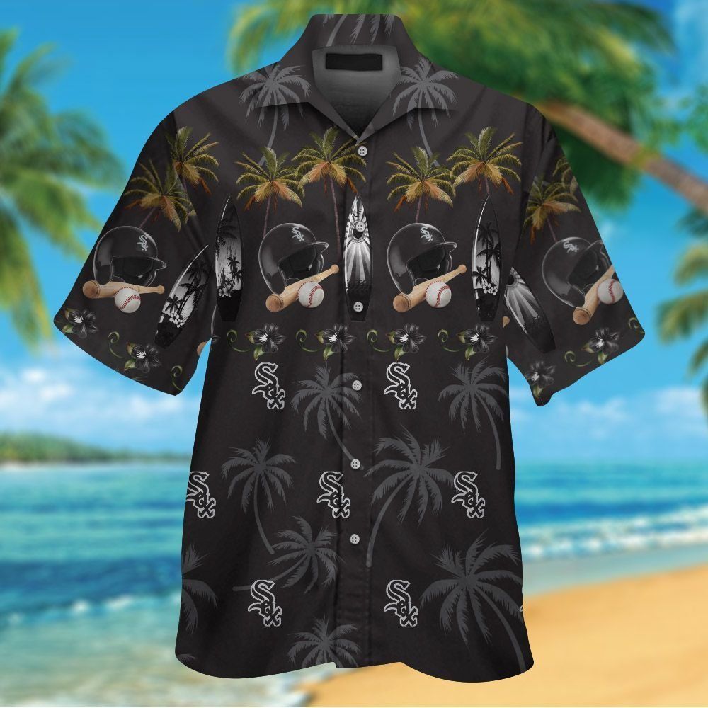 Chicago White Sox Short Sleeve Button Up Tropical Hawaiian Shirt VER012 Unisex T-shirt, Sweatshirt, Hoodie, Long Sleeve Tee - T-Shirt, Sweatshirt, Hoodie