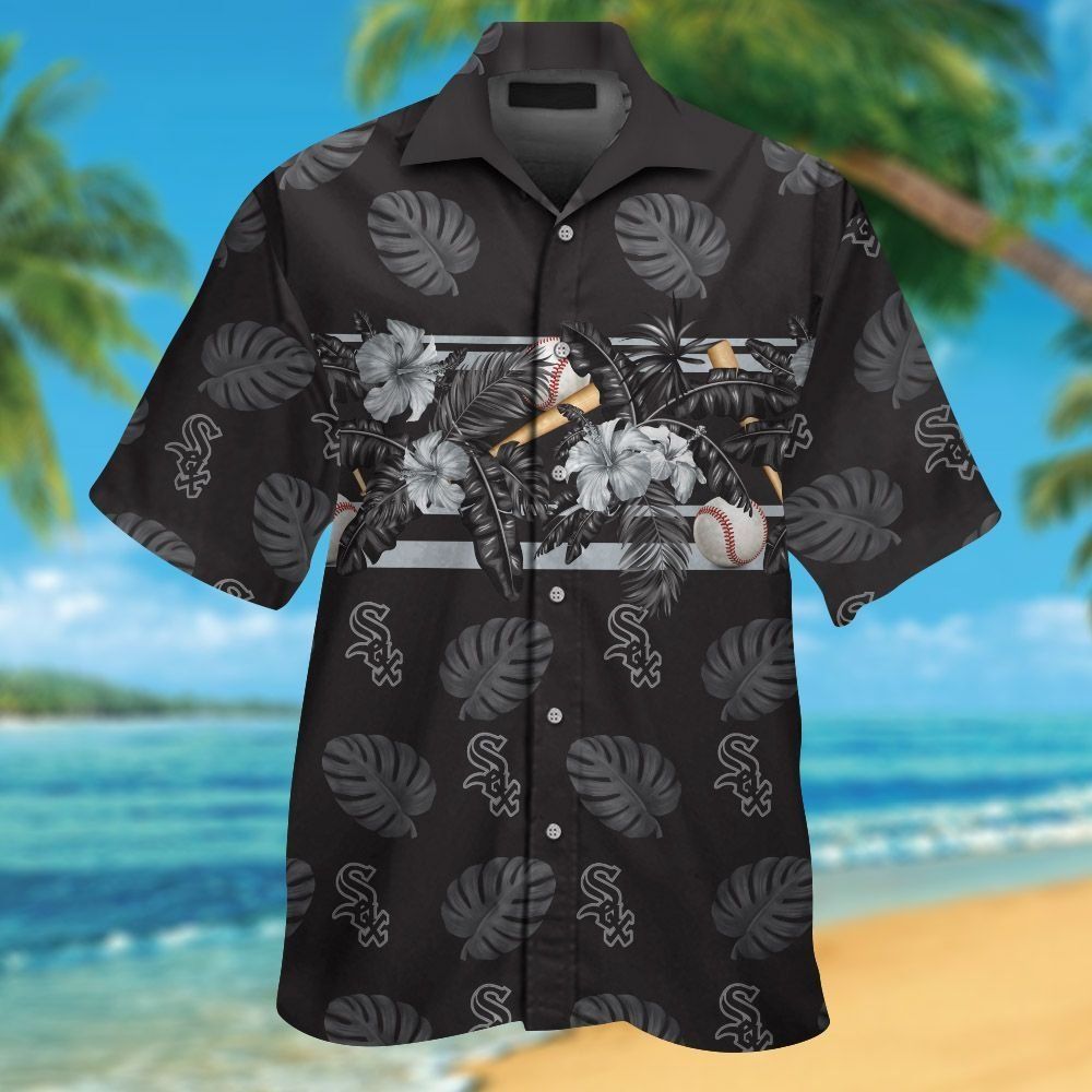 Chicago White Sox Short Sleeve Button Up Tropical Hawaiian Shirt VER04 Unisex T-shirt, Sweatshirt, Hoodie, Long Sleeve Tee - T-Shirt, Sweatshirt, Hoodie