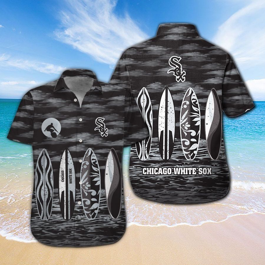 Chicago White Sox Short Sleeve Button Up Tropical Hawaiian Shirt VER07 Unisex T-shirt, Sweatshirt, Hoodie, Long Sleeve Tee - T-Shirt, Sweatshirt, Hoodie